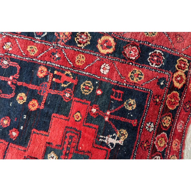 Yellow 1930s, Handmade Antique Persian Hamadan Rug 4.6' X 6.7' For Sale - Image 8 of 10