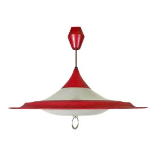 Funky Mid-Century Vintage Ufo Saucer Pendant Light For Sale
