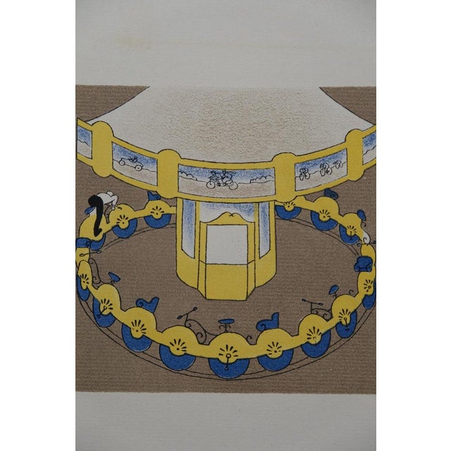 Modern Lucien Boucher, Le manège à vélos, Lithograph For Sale - Image 3 of 6