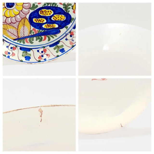 Antique 18th Century De Klaauw Dutch Delft Pottery Floral Plate For Sale - Image 10 of 10