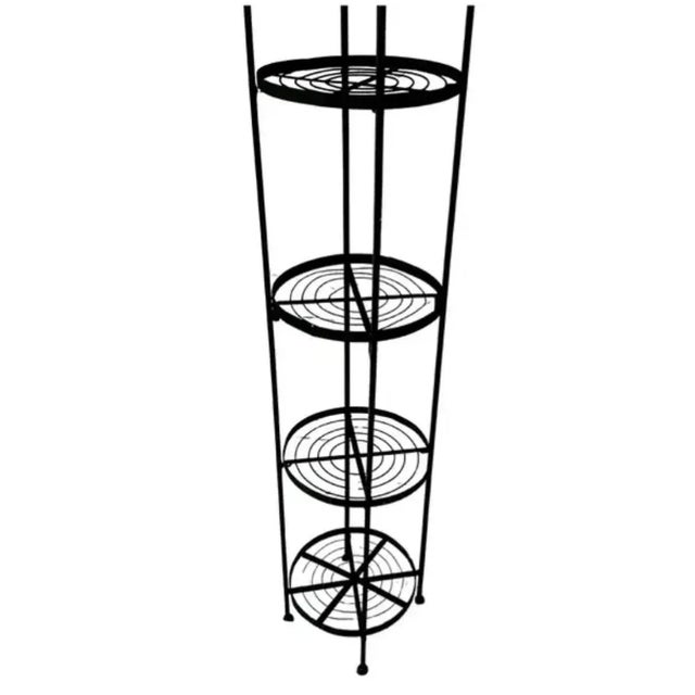 French Four-Tier Iron Plant Tower, a Pair For Sale - Image 9 of 11