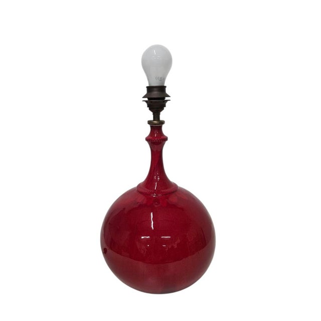 Red Ceramic Table Lamp by Rogier Vandeweghe for Amphora For Sale - Image 8 of 17