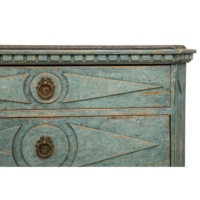 Pair of Swedish Gustavian Style Blue Painted Bedside Commodes Chests For Sale - Image 9 of 18