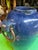 Metal 1970s Oversized Blue Ceramic Vase With Metal Ears For Sale - Image 7 of 11