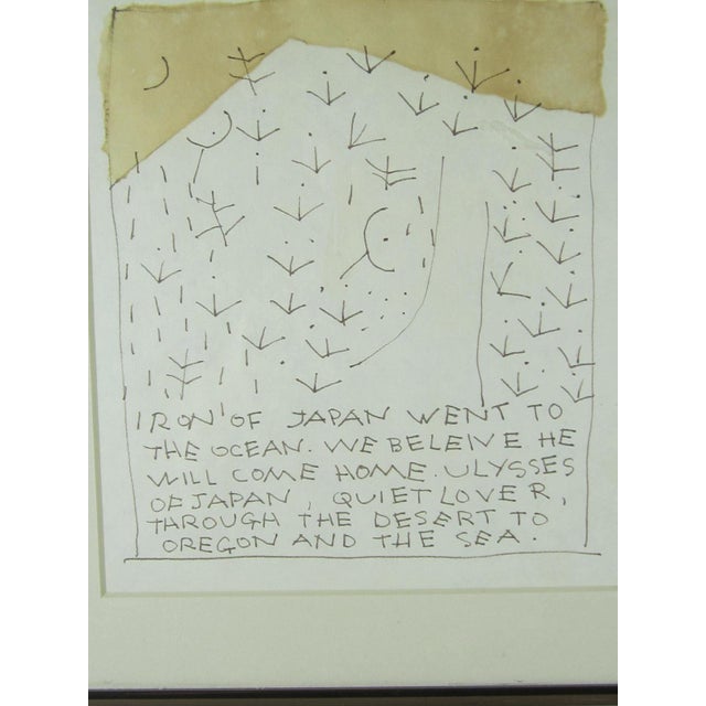 NIcolas Africano (1948- ) pen and ink drawing and poem, titled Ron of Japan. The meaning of this Africano work is...