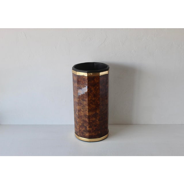 Kraftware Vintage 1970s Kraftware Nyc Faux Burl Wood Umbrella Stand Cane Holder For Sale - Image 4 of 18