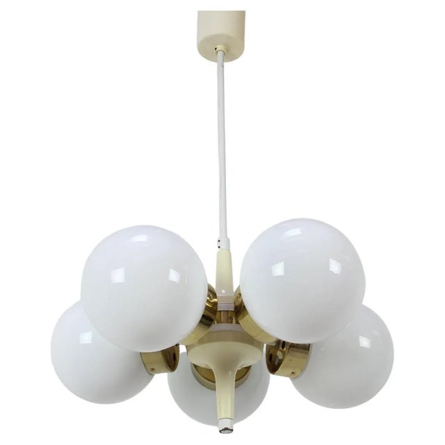 Space Age Chandelier Sputnik attributed to Elektroinstala Decin, 1970s For Sale - Image 11 of 11