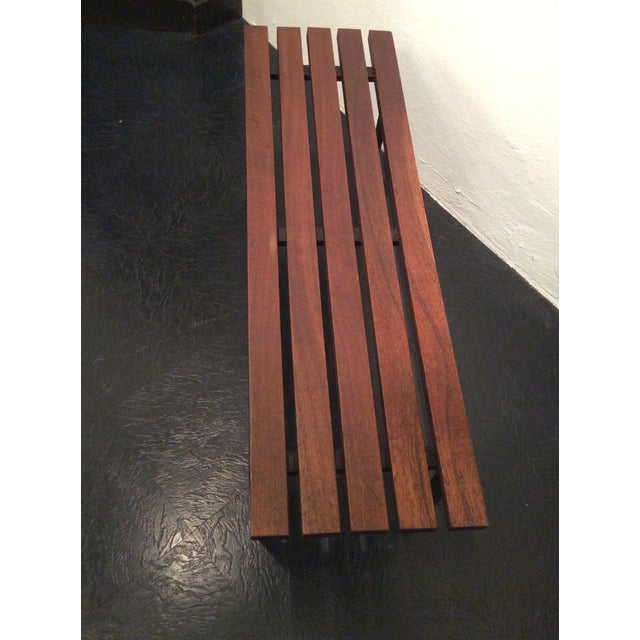 Iron and Teak Bench, Italy, 1960s For Sale - Image 4 of 8