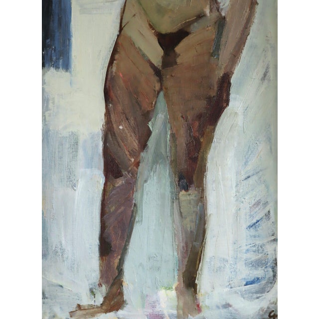 Sand 1957 Mid-Century Modern 'Nude in Soft Light' Swedish Original Abstract Figurative Oil Painting, Framed For Sale - Image 8 of 12