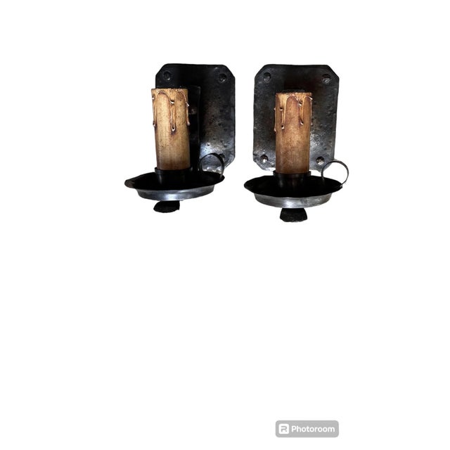 Pai of Cast Brass Sconces in Original Bronzing Patina, Circa 1920 For Sale In Los Angeles - Image 6 of 9