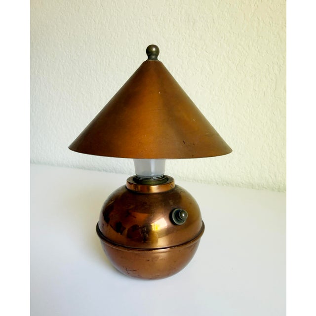 Art Deco Ruth Gerth for Chase Modernist Copper "Glow Lamp", Parts Only, 1930s For Sale - Image 3 of 13