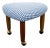 Mid Century Danish Modern Tripod Ottoman 3 Legs Wood Rolling Blue White Triangle For Sale