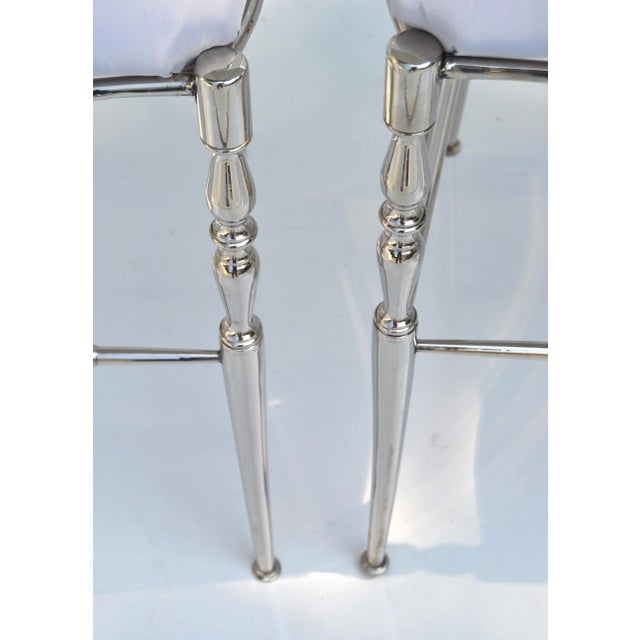 Maison Baccarat Crystal Room Restaurant Style Nickel Plated Dining Chair Set 10 For Sale - Image 9 of 13