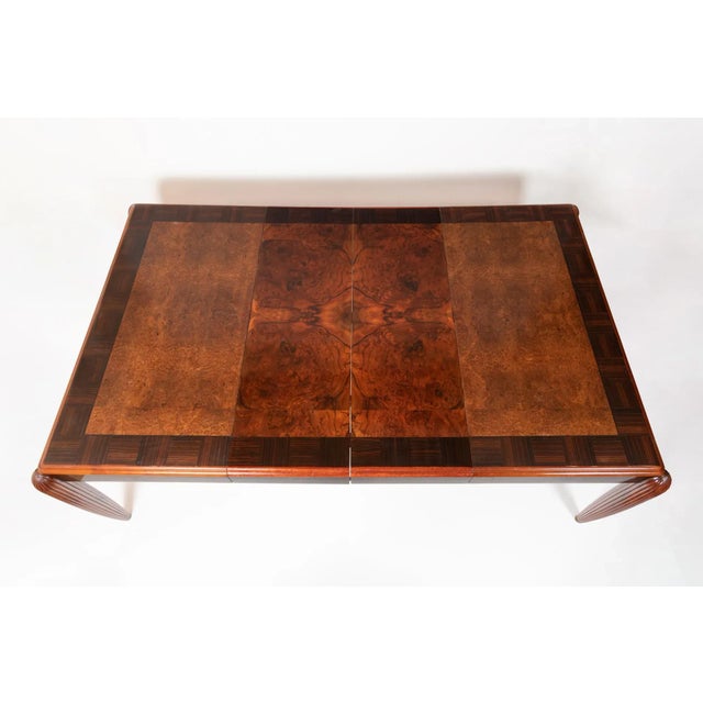 Brown Extendable Macassar & Amboyna Burl Dining Table, 1920s For Sale - Image 8 of 9