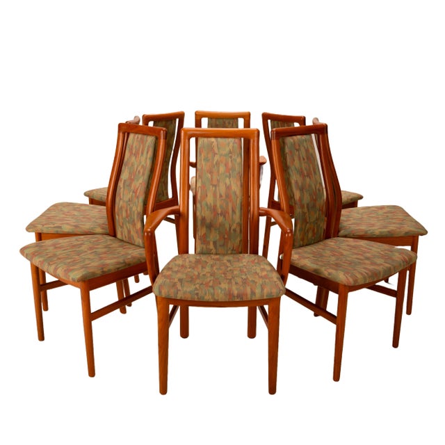 Schou Andersen Møbelfabrik 1980s Scandinavian Modern Teak Dining Chairs by Andersen Schou, Denmark - Set of 8 For Sale - Image 4 of 12