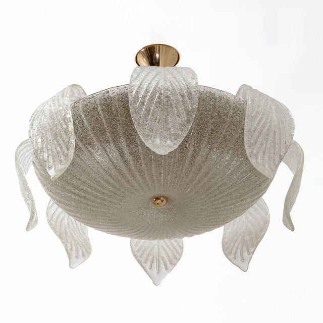 Mid-Century Modern Italian Murano Glass and Brass Chandelier from Vistosi, 1960 For Sale - Image 4 of 8