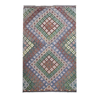 Afghan Kilim Hand Knotted Wool Rug 9’10” X 15’5” For Sale