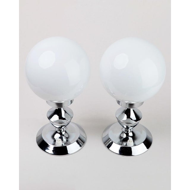 Mid-Century Modern Vintage Space Age Chrome Table Lamps, 1970s, Set of 2 For Sale - Image 3 of 4