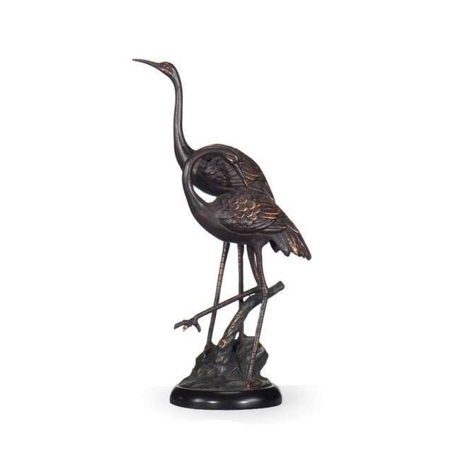 Wildwood Wildwood Bronze Crane Sculpture For Sale - Image 4 of 4