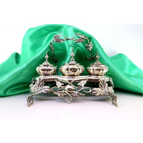 Silver Silver Inkwell with Acanthus Leaves For Sale - Image 8 of 8