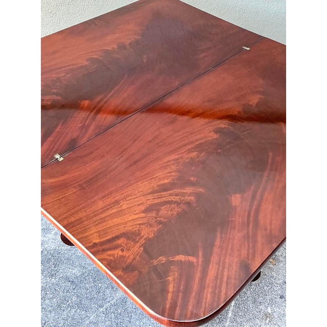 Wood Vintage Flame Mahogany Convertible Game Table For Sale - Image 7 of 12