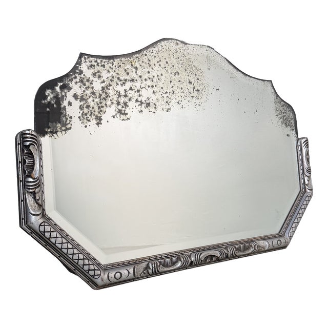 Vintage Art Deco Mirror with Bevelled Glass, 1940s For Sale