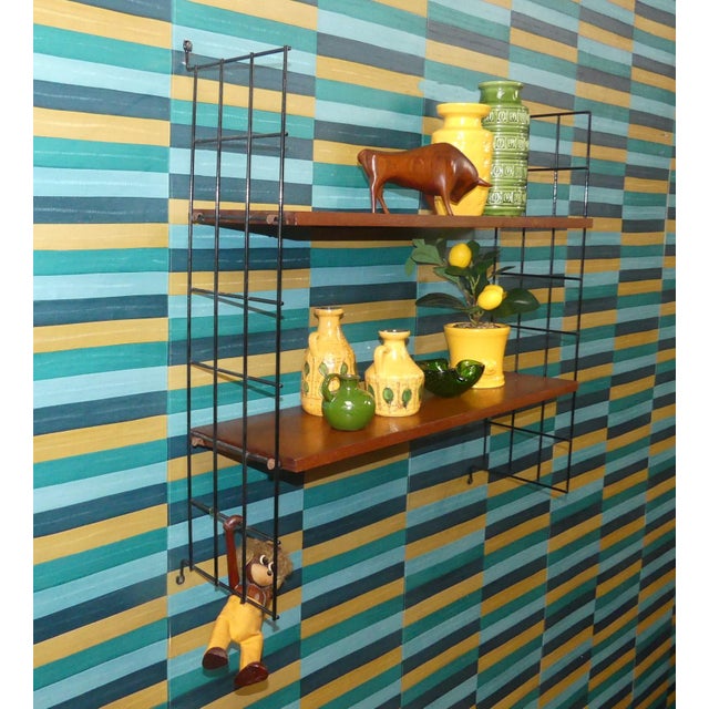 Vintage String Shelf in Walnut, 1960s For Sale - Image 4 of 13