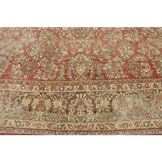 Antique Persian Sarouk Rug - 10'02 X 13'03 For Sale - Image 4 of 10