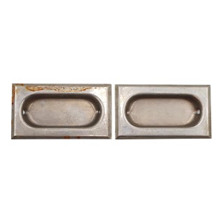 Pair of Vintage 3 In. Nickel Plated Brass Window Sash Lifts For Sale