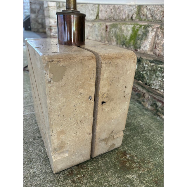 Vintage Travertine Table Lamps - a Pair For Sale - Image 12 of 14
