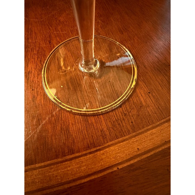 Antique Cambridge Etch 701 - 7" Water Goblets - Etched W/Gold Bands - Set of 8 For Sale - Image 11 of 18
