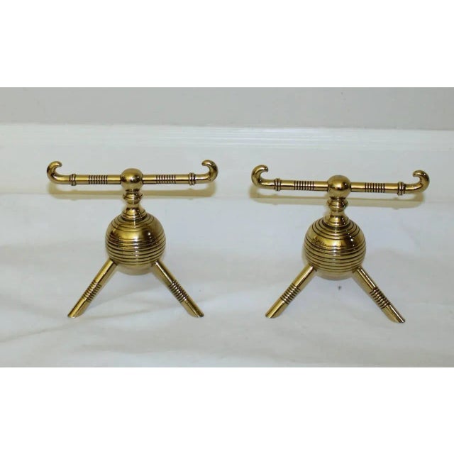 Metal Late 19th Century Antique Christopher Dresser Aesthetic Movement Andirons - A Pair For Sale - Image 7 of 10