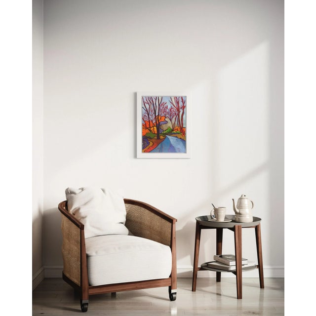 Enjoy a walk in the woods through this expressive landscape oil painting on canvas. Natures vibrant embrace is captured in...