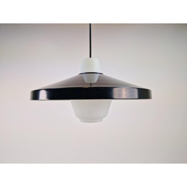 Opaline Glass Pendant Lamp attributed to Louis Kalff for Philips, 1960s For Sale - Image 12 of 12