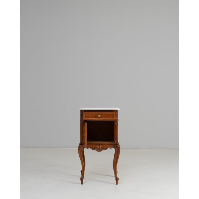19th Century French Louis XV Bedside Table With Marble Top For Sale - Image 17 of 18