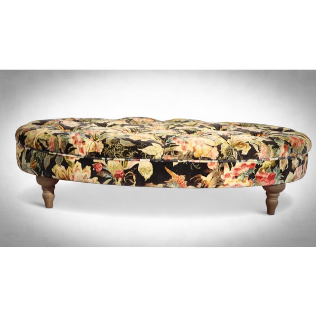Up for grabs here is a stunning country house large ottoman in striking floral patterned velvet. condition: excellent used...