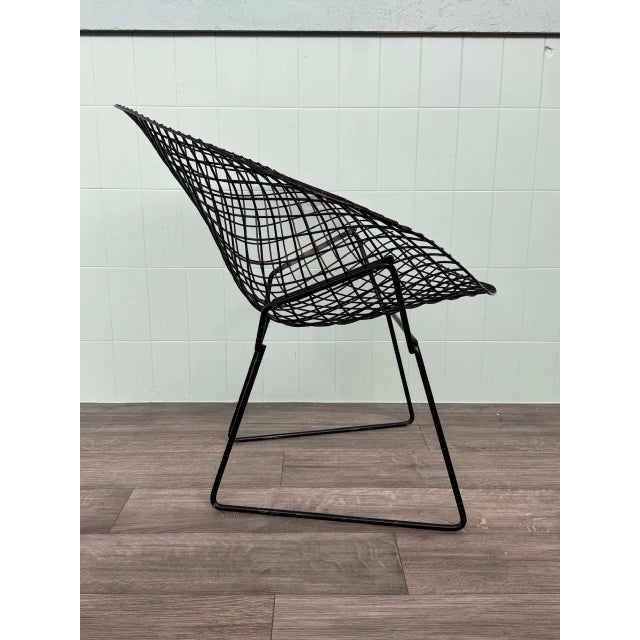 Black Metal Armchair in the style of Harry Bertoia for Knoll Inc. / Knoll International, 1970s For Sale - Image 9 of 18