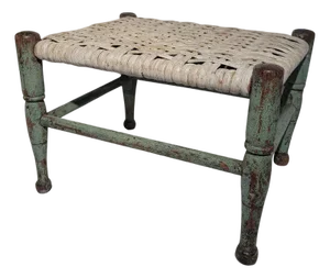 19th Century Original Blue Footstool