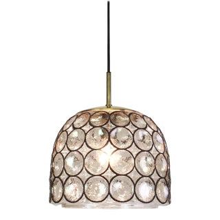 German Iron and Clear Glass Pendant Lights by Limburg, 1960s For Sale