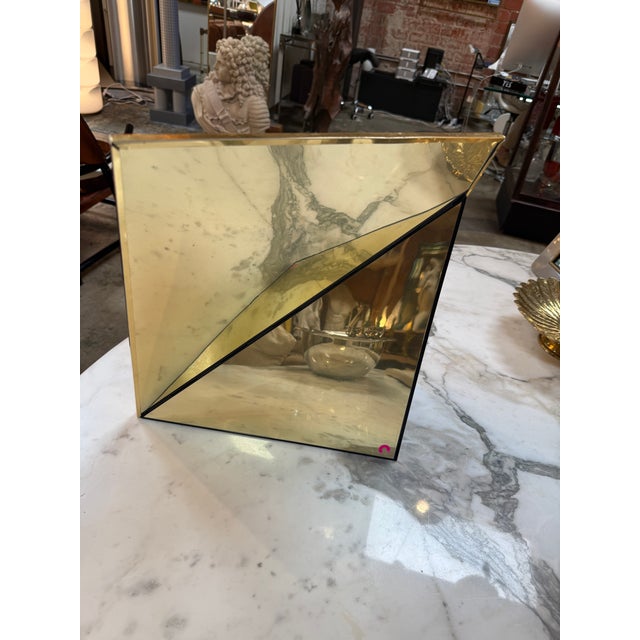 1970s Vintage Italian Brass and Black Glass Picture Frame For Sale - Image 5 of 7