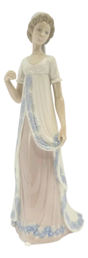 Lladro #5322 Viennese Lady Spanish Porcelain Figurine With Parasol 11"