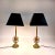 Metal A Pair of Gold Gild Bronze Lamps With Onex For Sale - Image 7 of 7