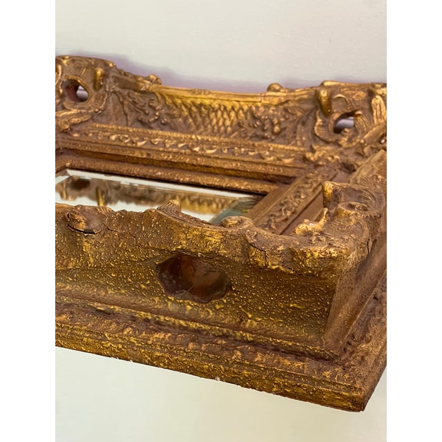 19th Century Italian Baroque Revival Beveled Mirror in a Deep Giltwood Frame For Sale - Image 13 of 17