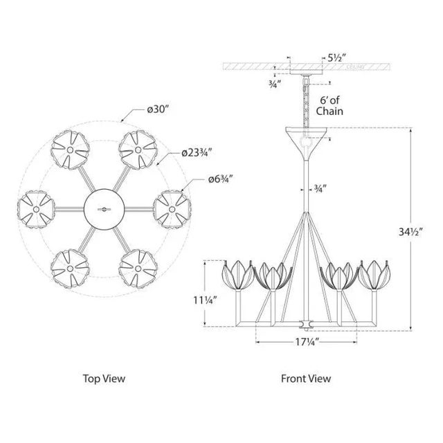 Transitional Julie Neill for Visual Comfort Signature Alberto Small Single Tier Chandelier in Plaster White For Sale - Image 3 of 3
