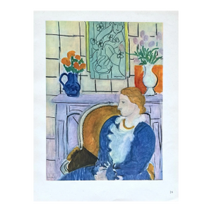 Henri Matisse Engraving 18 Blue Dress in Ochre Armchair 1948