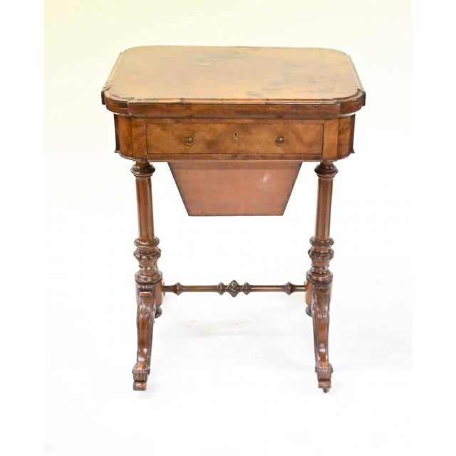 Gold Victorian Games Table Chess Draughts Walnut For Sale - Image 8 of 8