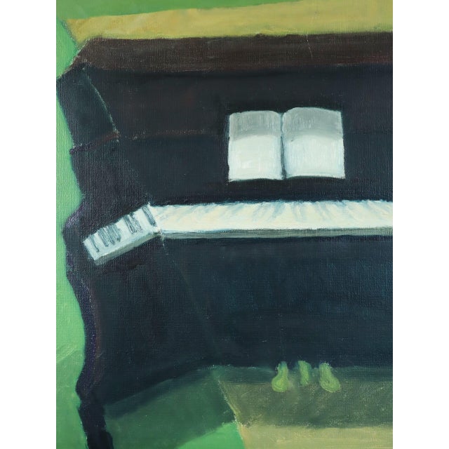 Green 1978 Modernist 'The Piano' Vintage Swedish Expressive Still Life Oil Painting, Framed For Sale - Image 8 of 11