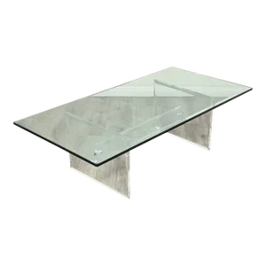 Vintage Lucite Glass Coffee Table