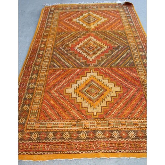 Vintage Moroccan Taznakht Tribal Wool Rug in Brown, Orange and Pink, 1960s For Sale - Image 17 of 17