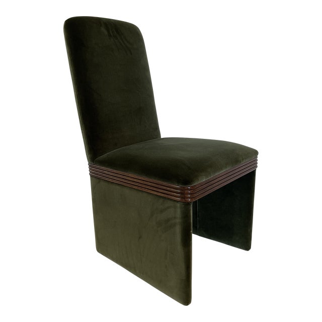 Cb2 Green Velvet Dining Chair Chairish